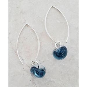 Sterling Silver Marquis Earrings in London Blue